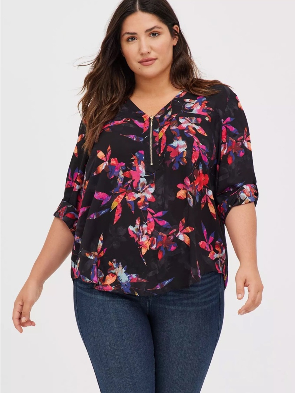 LIKE NEW! TORRID FLORAL KNIT TO WOVEN COLD SHOULDER DRESS SIZE 2X